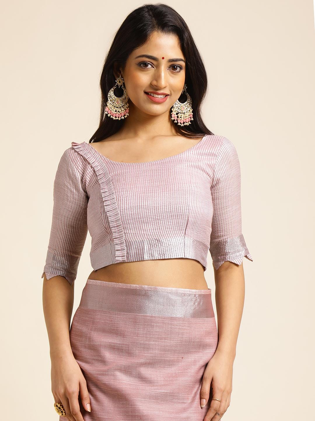 Ethnic Motifs Zari Woven Design Banarasi Saree