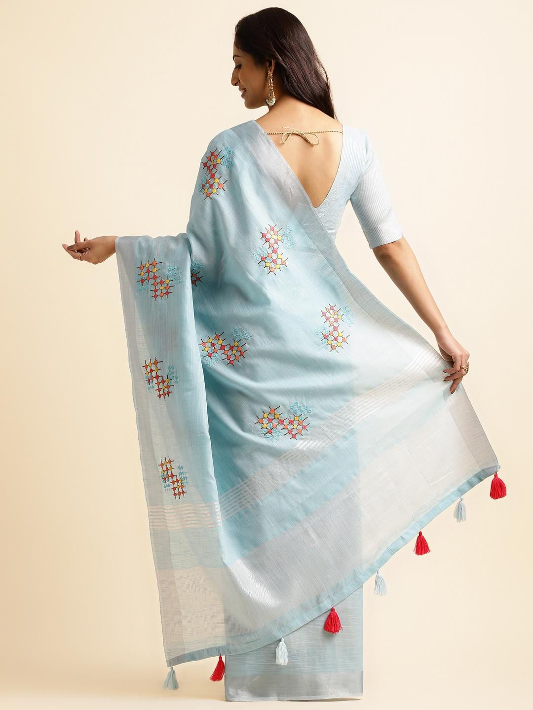 Ethnic Motifs Zari Woven Design Banarasi Saree
