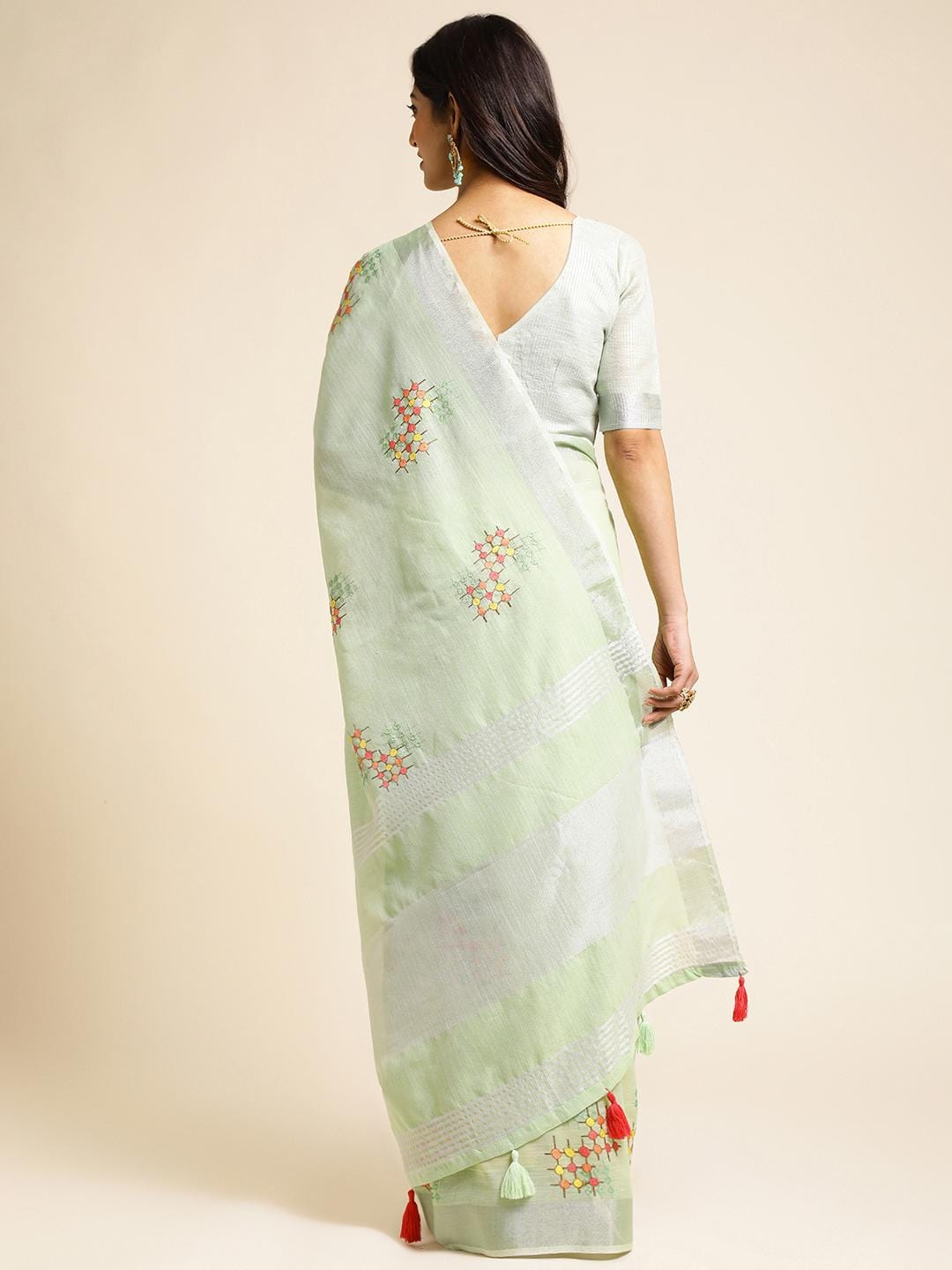 Ethnic Motifs Zari Woven Design Banarasi Saree