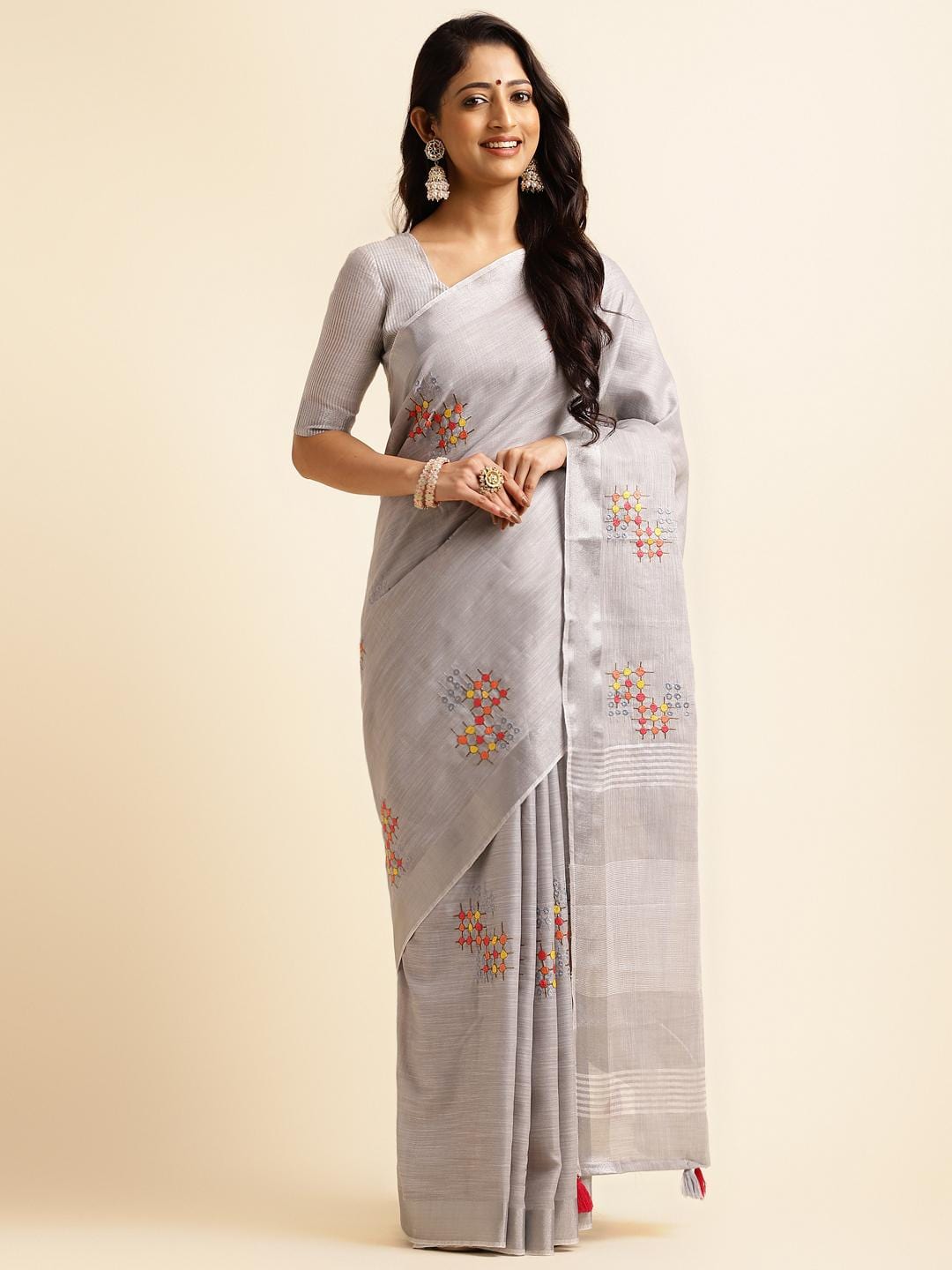 Ethnic Motifs Zari Woven Design Banarasi Saree