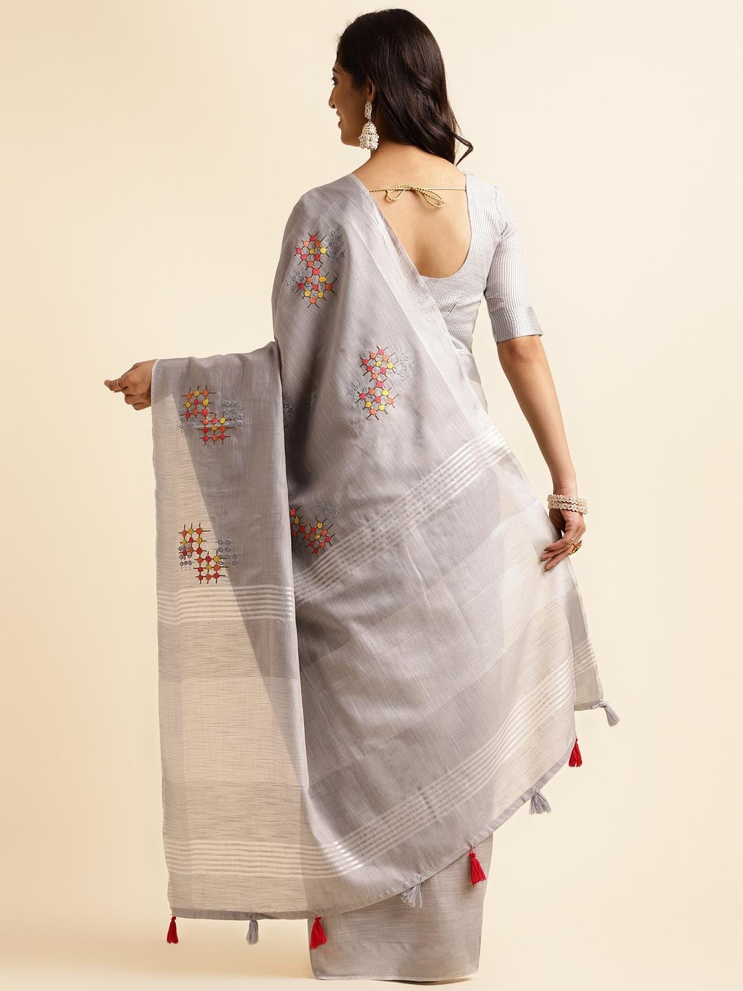 Ethnic Motifs Zari Woven Design Banarasi Saree