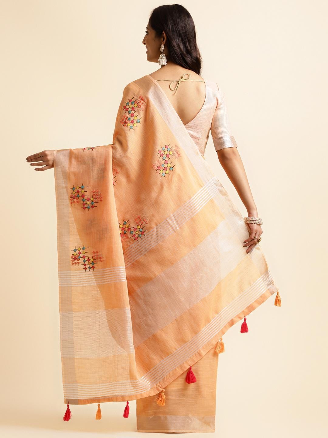 Ethnic Motifs Zari Woven Design Banarasi Saree