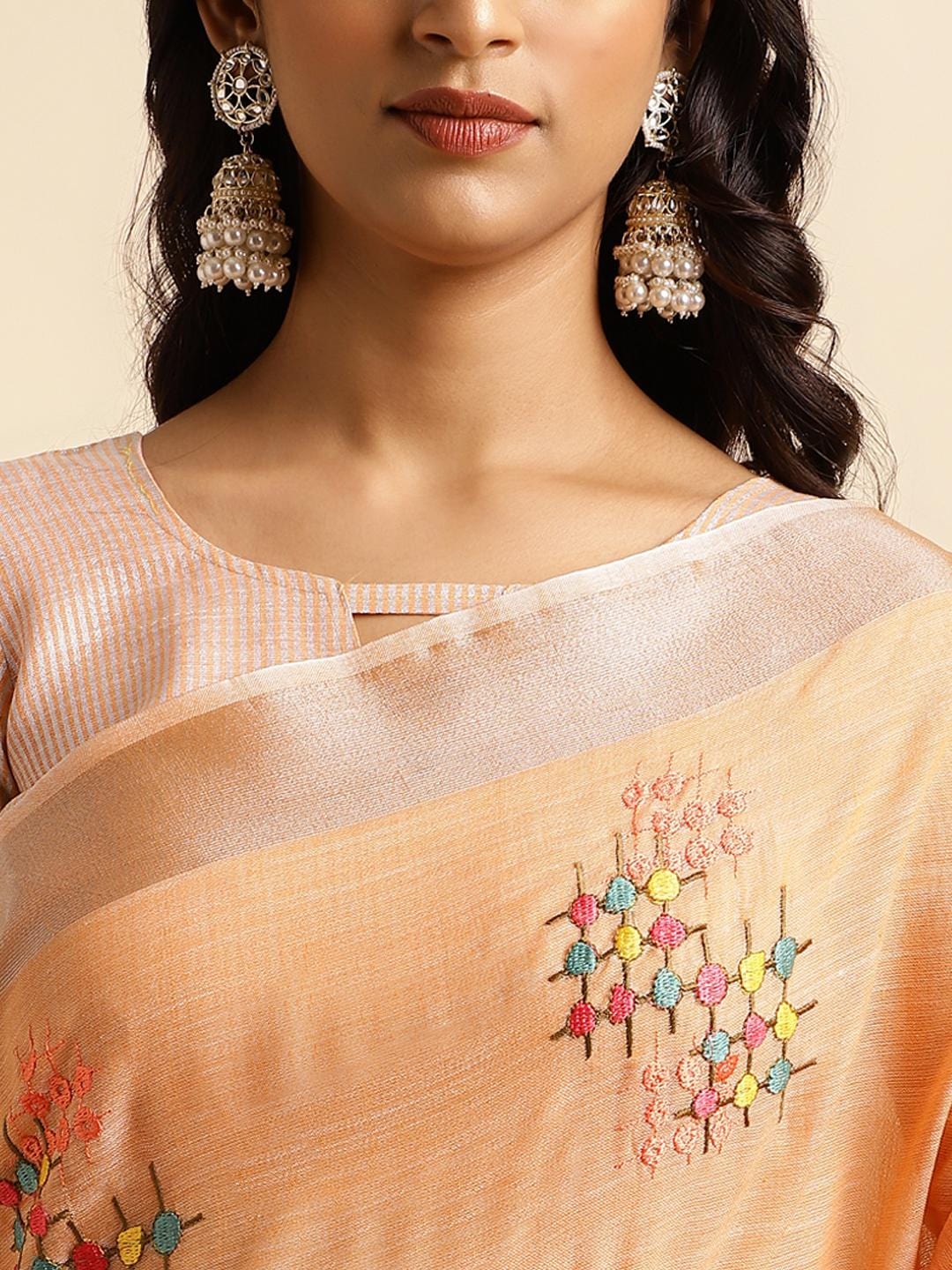 Ethnic Motifs Zari Woven Design Banarasi Saree