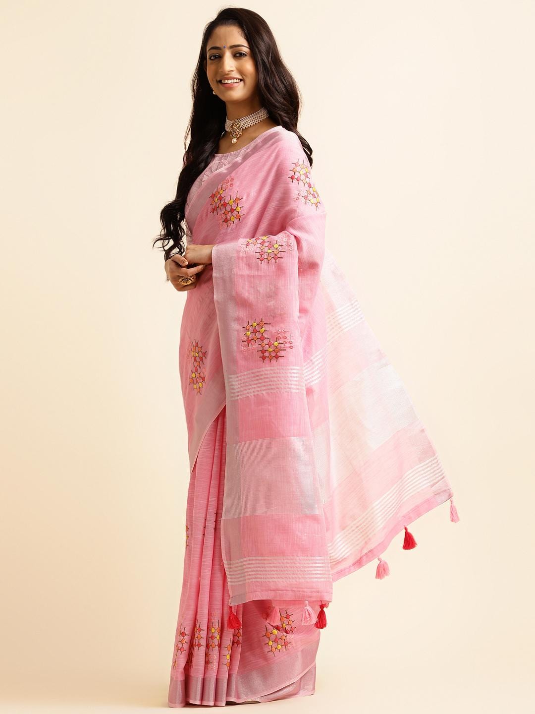 Ethnic Motifs Zari Woven Design Banarasi Saree