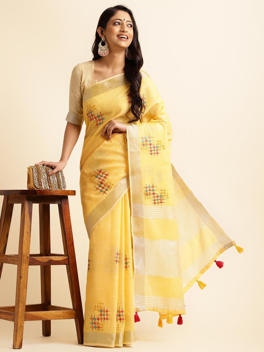 Ethnic Motifs Zari Woven Design Banarasi Saree