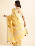 Ethnic Motifs Zari Woven Design Banarasi Saree