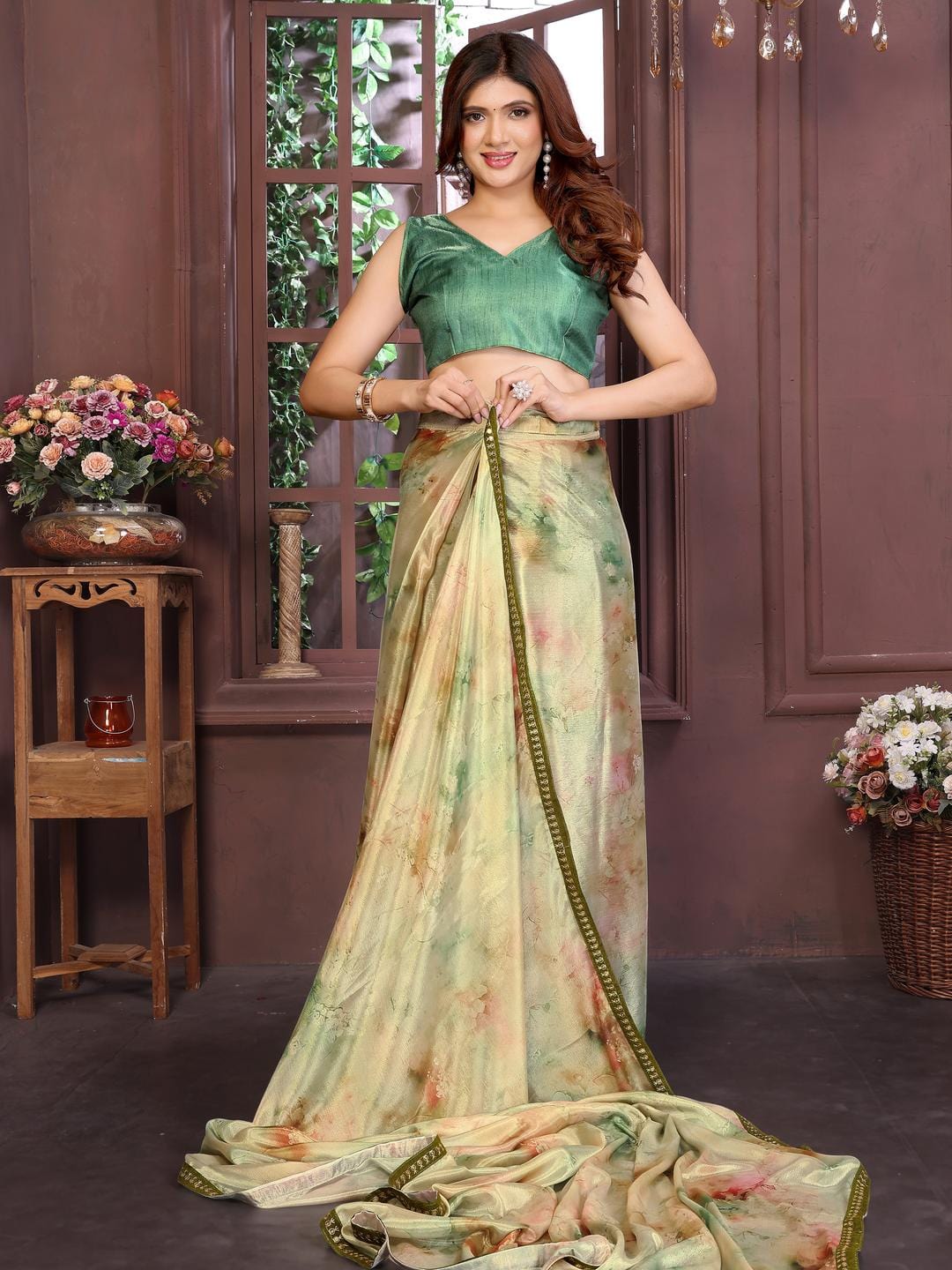 Ethnic Motifs Zari Woven Design Banarasi Saree