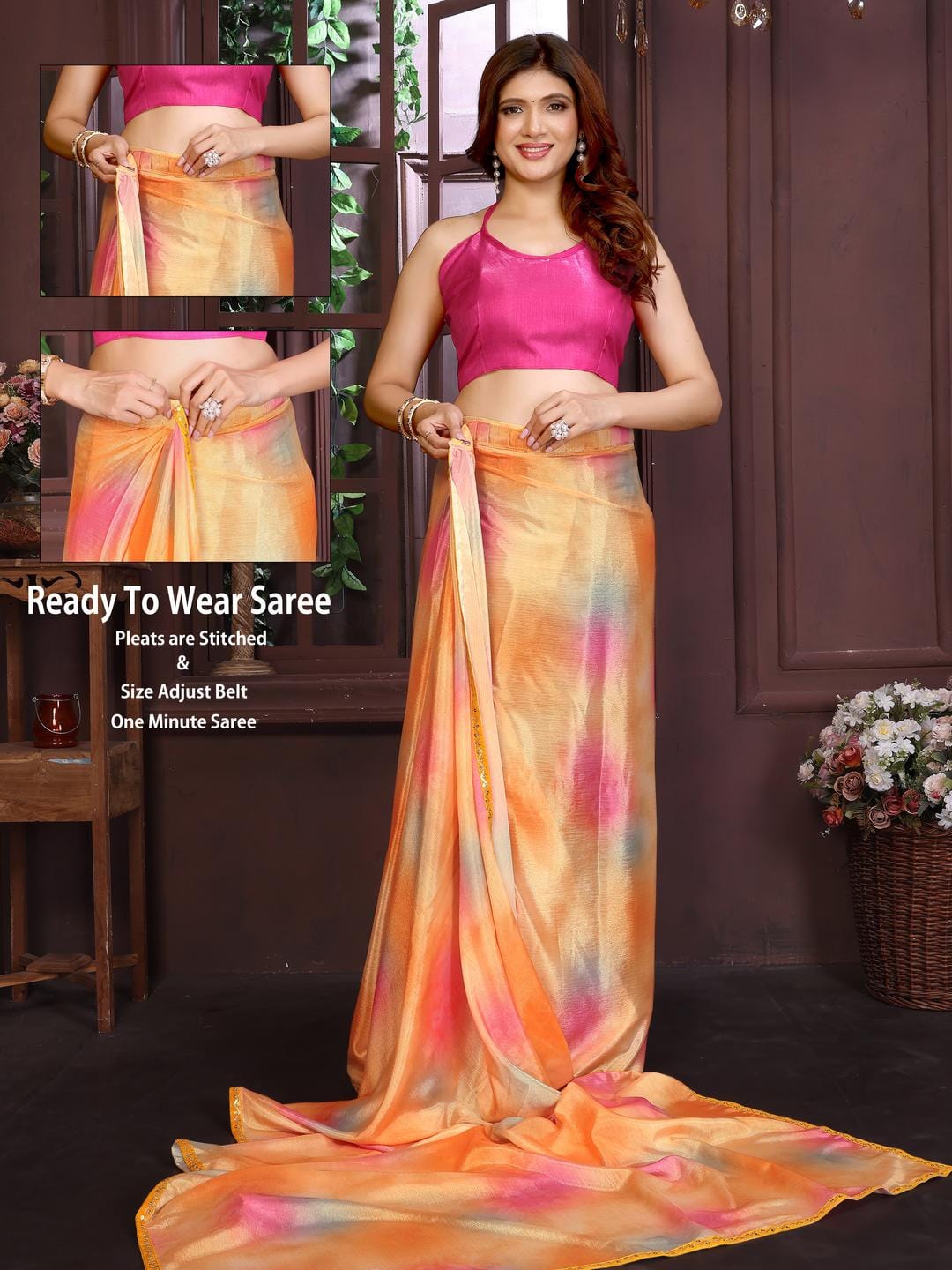 Ethnic Motifs Zari Woven Design Banarasi Saree