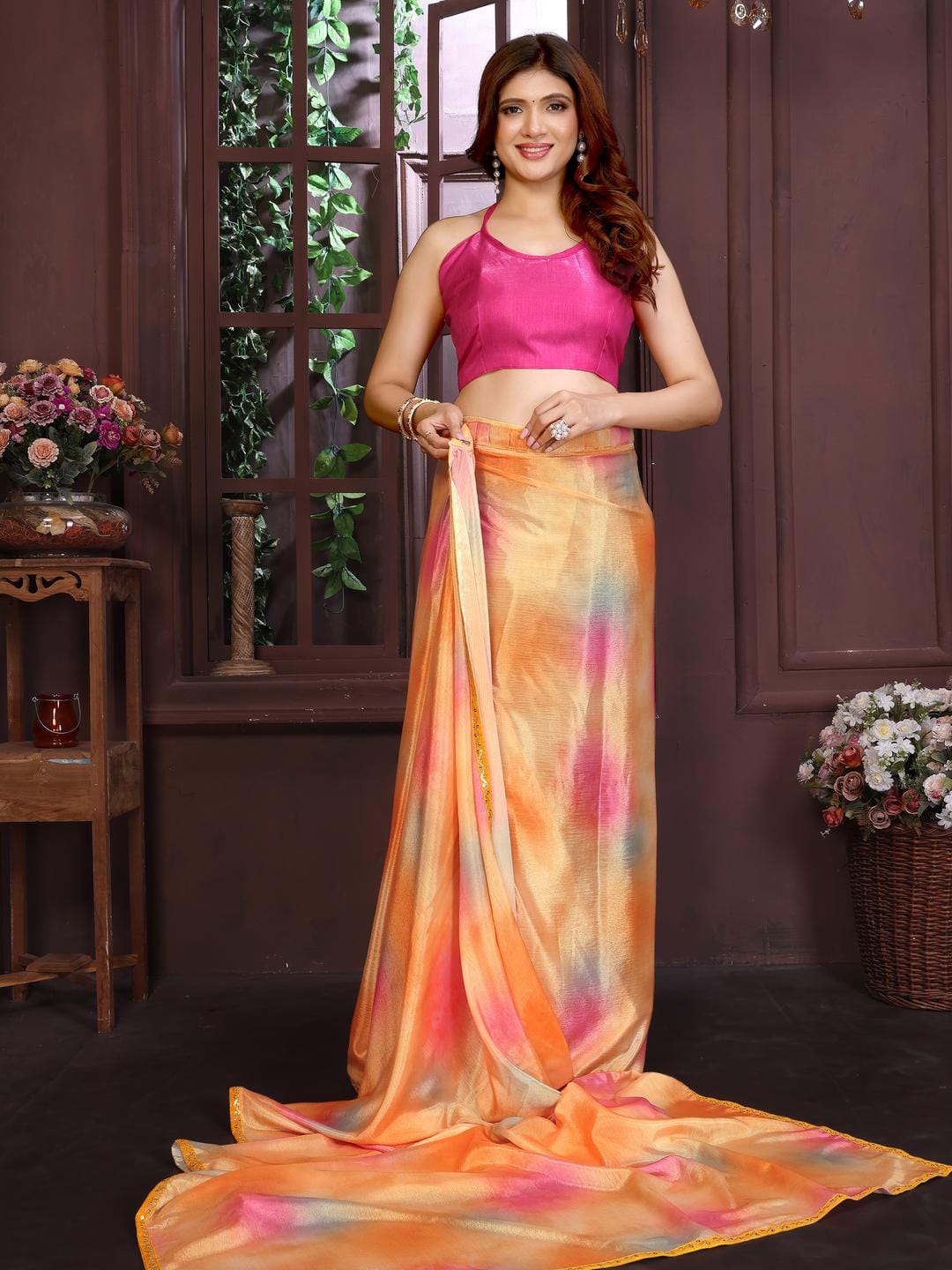 Ethnic Motifs Zari Woven Design Banarasi Saree