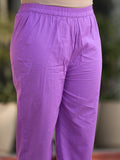 Varanga Lavender Thread Embroidered Kurta Paired With Tonal Bottom And Dupatta