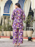 Varanga Women Purple Floral Printe Co-Ord Set