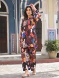 Varanga Women Black Abstract Printed  Co-Ords