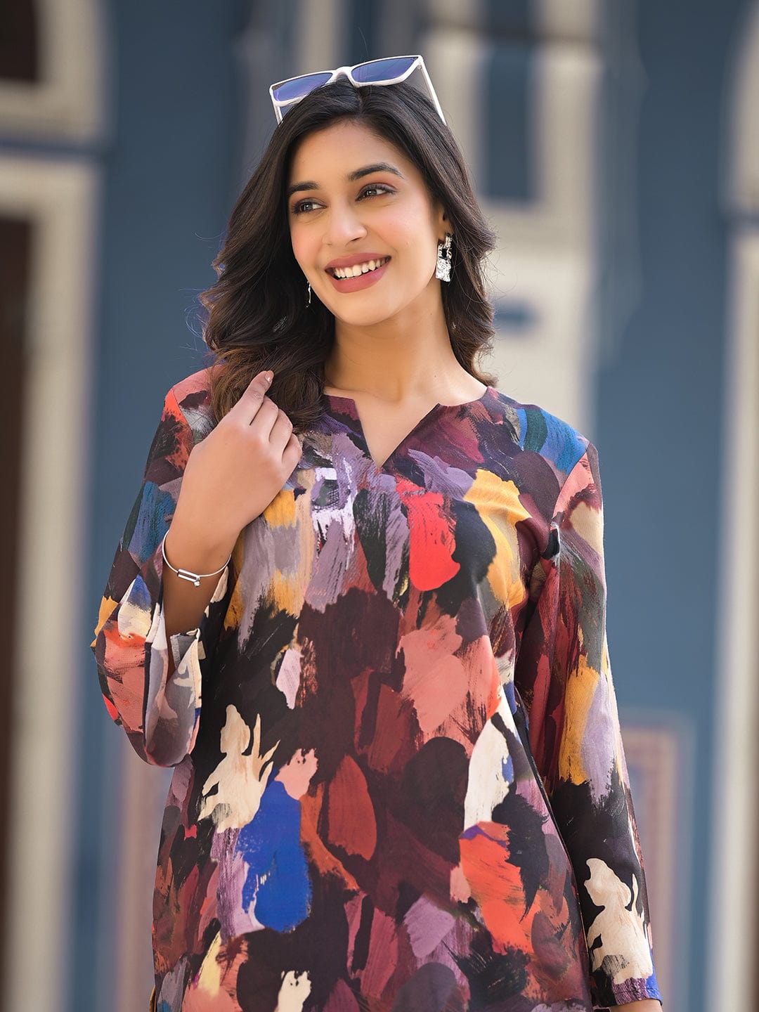 Varanga Women Black Abstract Printed  Co-Ords
