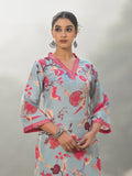 Varanga Women Sea Green Floral Printed Straight Kurta With 3/4Th Bell Sleeve.