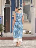 Varanga Women Straight Printed Siver Laced Kurta