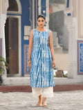 Varanga Women Straight Printed Siver Laced Kurta