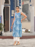 Varanga Women Straight Printed Siver Laced Kurta