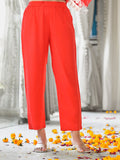 Varanga Women Peach Floral Printed V-Neck Straight Kurta With Tessels Hem Paired With Tonal Solid Bottom