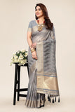 Ethnic Motifs Zari Woven Design Banarasi Saree