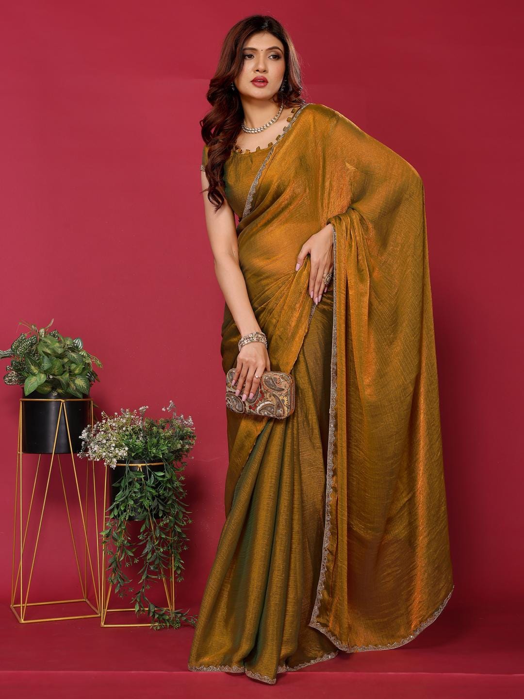 Ethnic Motifs Zari Woven Design Banarasi Saree