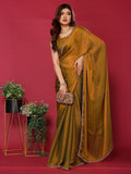 Ethnic Motifs Zari Woven Design Banarasi Saree