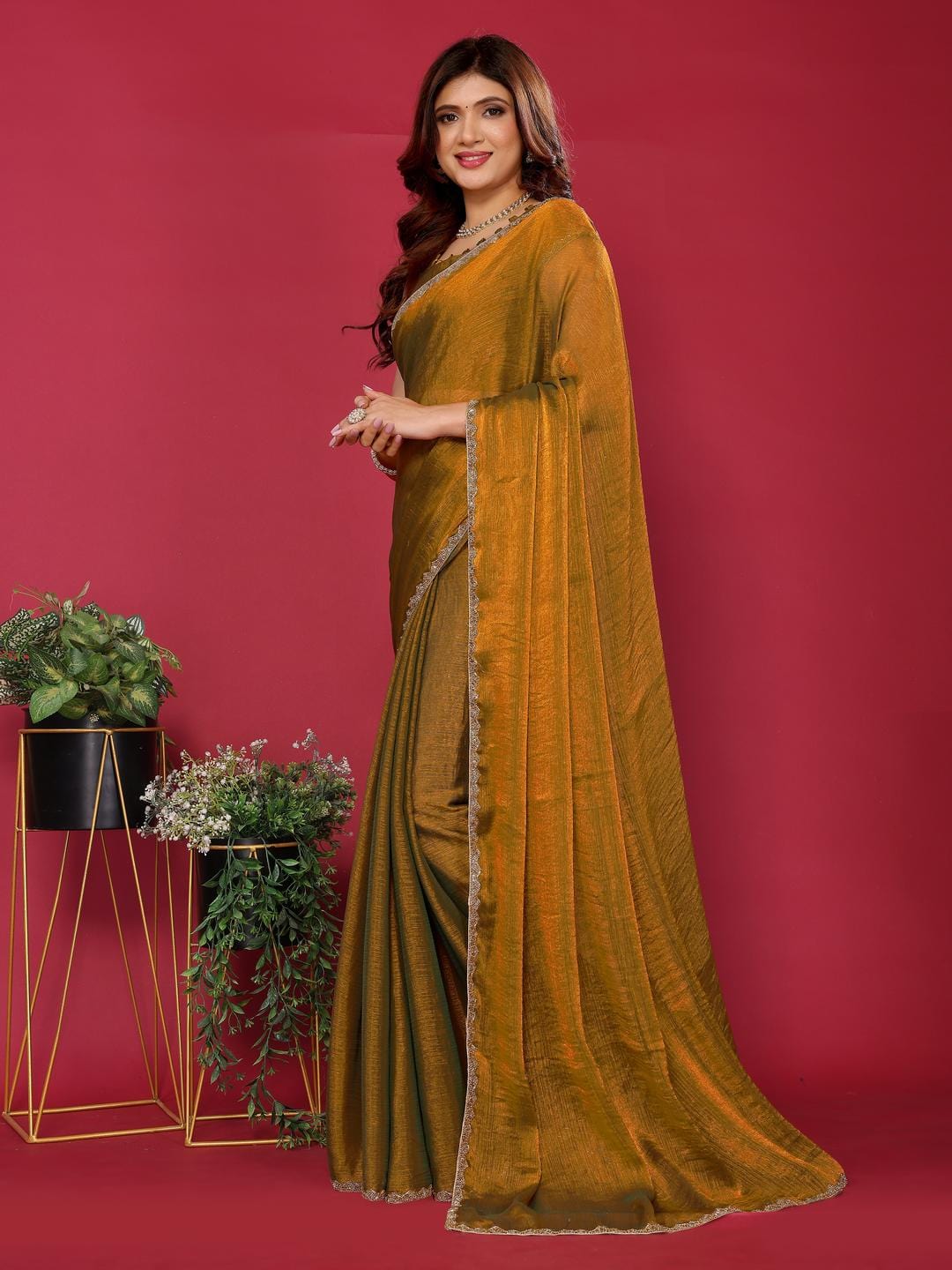 Ethnic Motifs Zari Woven Design Banarasi Saree