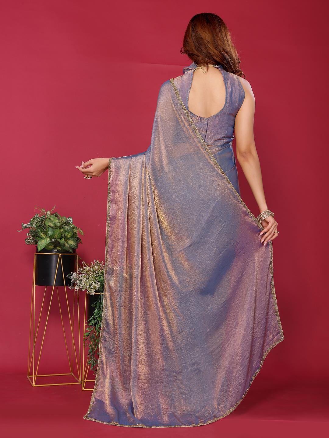Ethnic Motifs Zari Woven Design Banarasi Saree