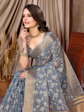 Ethnic Motifs Zari Woven Design Banarasi Saree