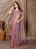 Ethnic Motifs Zari Woven Design Banarasi Saree