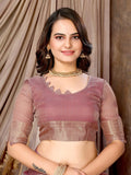 Ethnic Motifs Zari Woven Design Banarasi Saree
