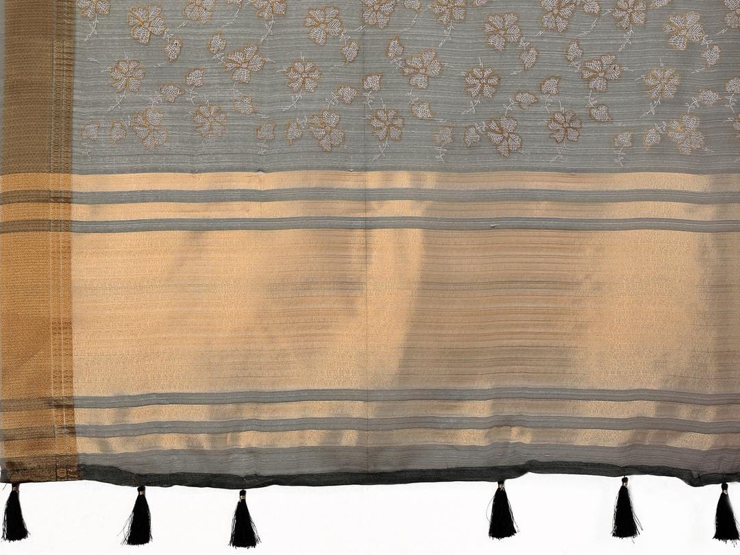Ethnic Motifs Zari Woven Design Banarasi Saree