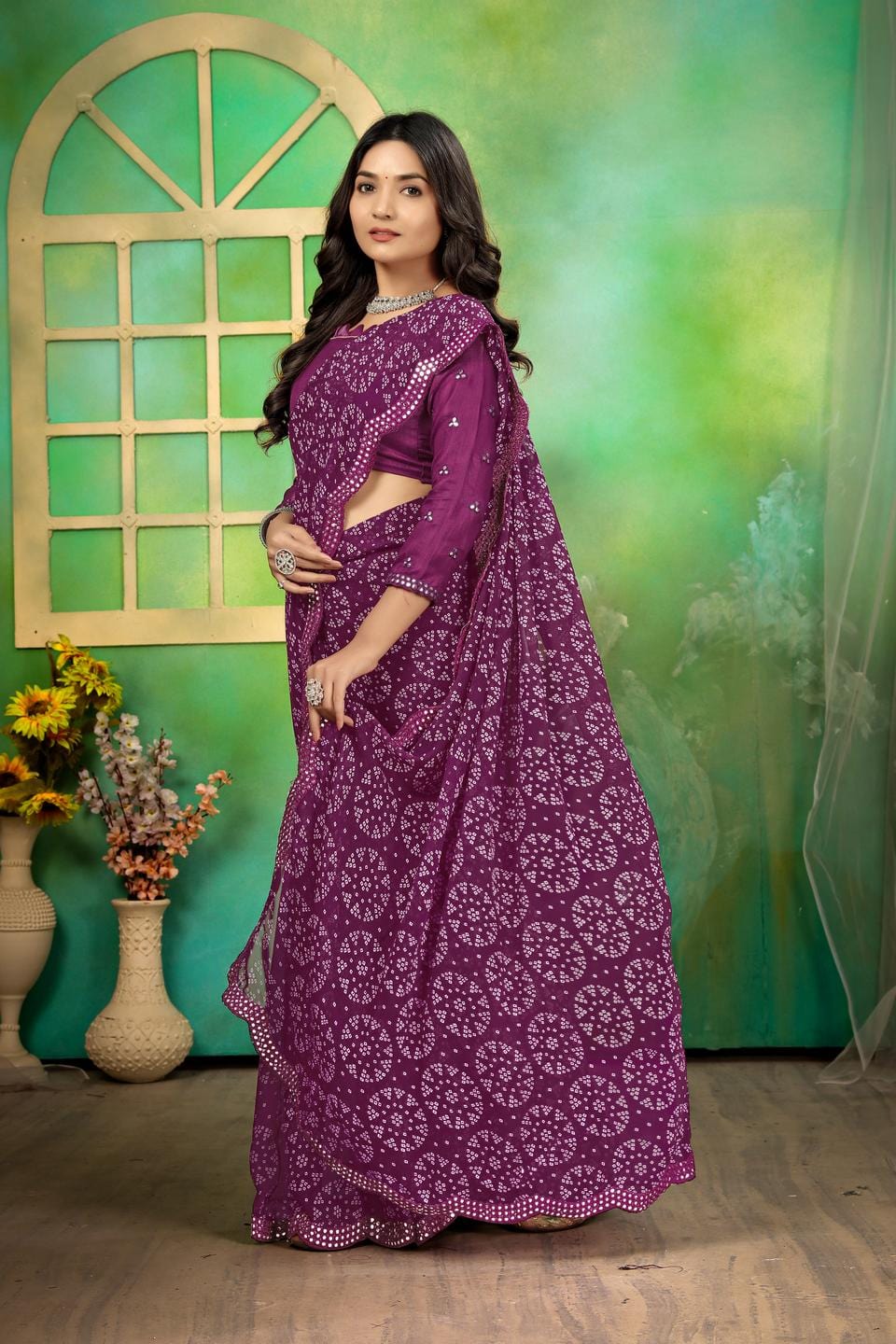 Ethnic Motifs Zari Woven Design Banarasi Saree