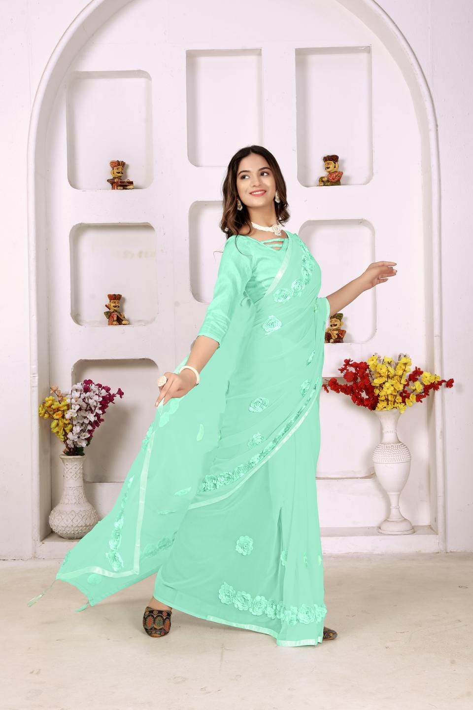 Ethnic Motifs Zari Woven Design Banarasi Saree