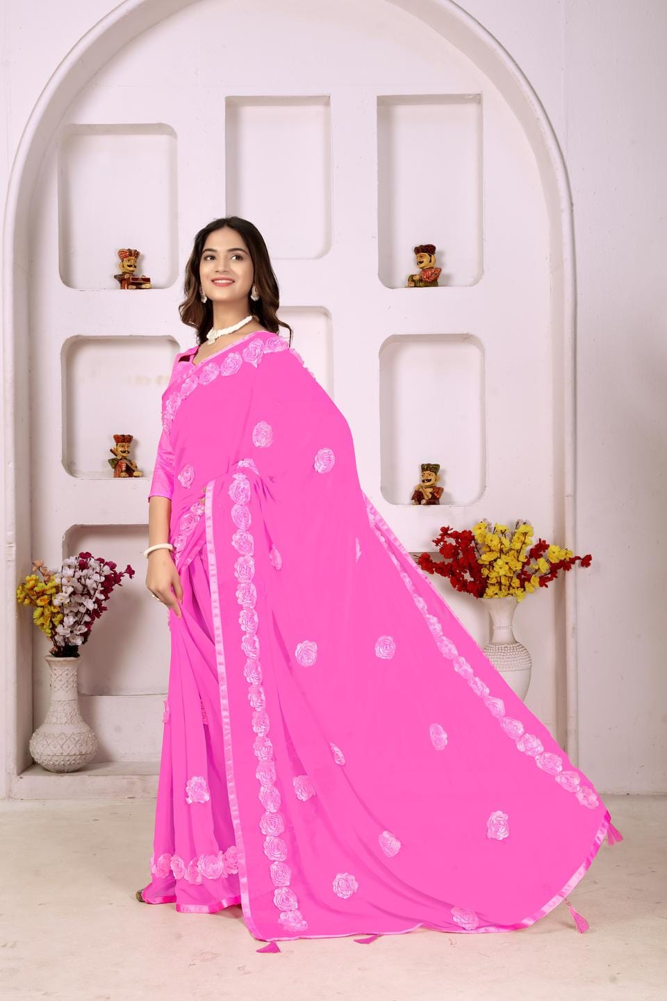 Ethnic Motifs Zari Woven Design Banarasi Saree