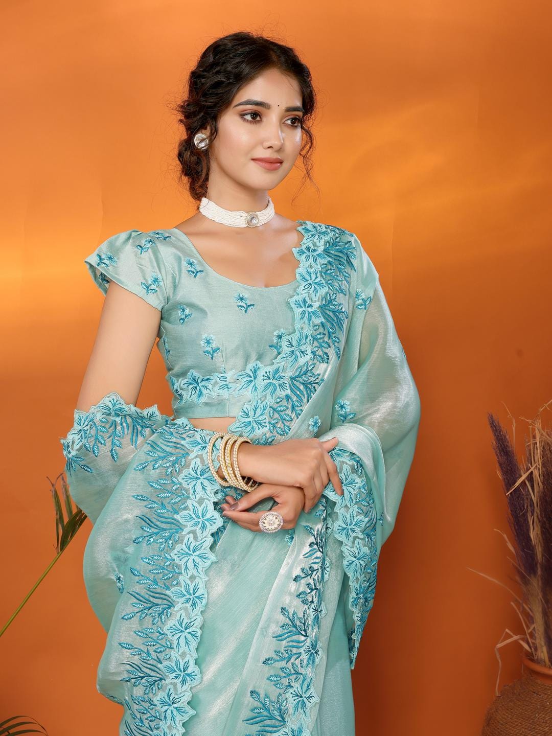 Ethnic Motifs Zari Woven Design Banarasi Saree