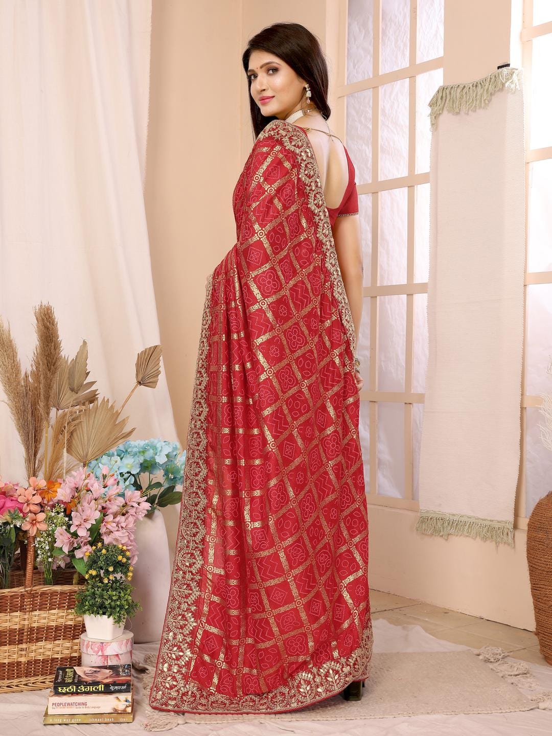 Ethnic Motifs Zari Woven Design Banarasi Saree
