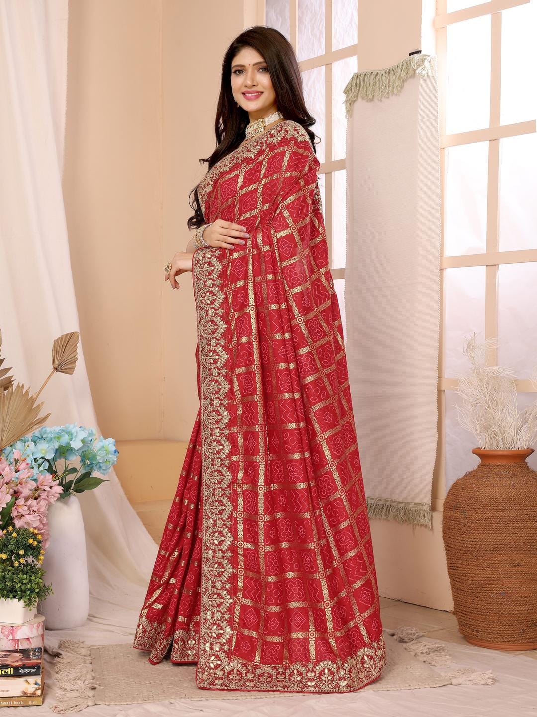 Ethnic Motifs Zari Woven Design Banarasi Saree