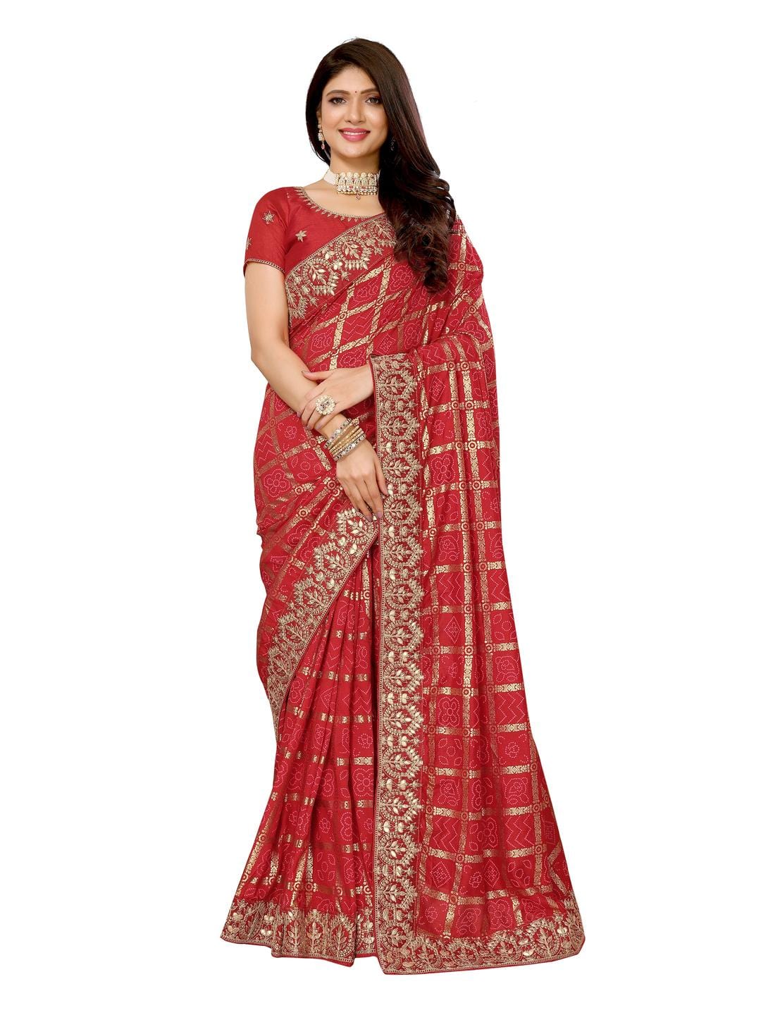 Ethnic Motifs Zari Woven Design Banarasi Saree
