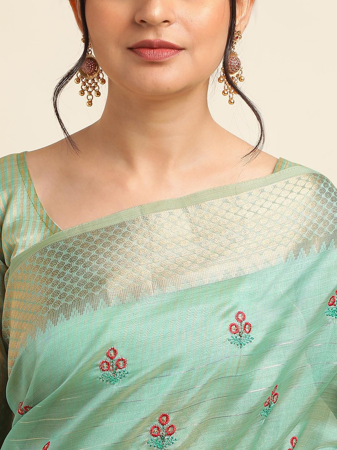 Ethnic Motifs Zari Woven Design Banarasi Saree