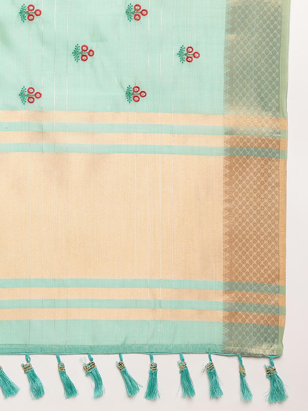 Ethnic Motifs Zari Woven Design Banarasi Saree