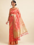 Ethnic Motifs Zari Woven Design Banarasi Saree