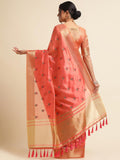 Ethnic Motifs Zari Woven Design Banarasi Saree