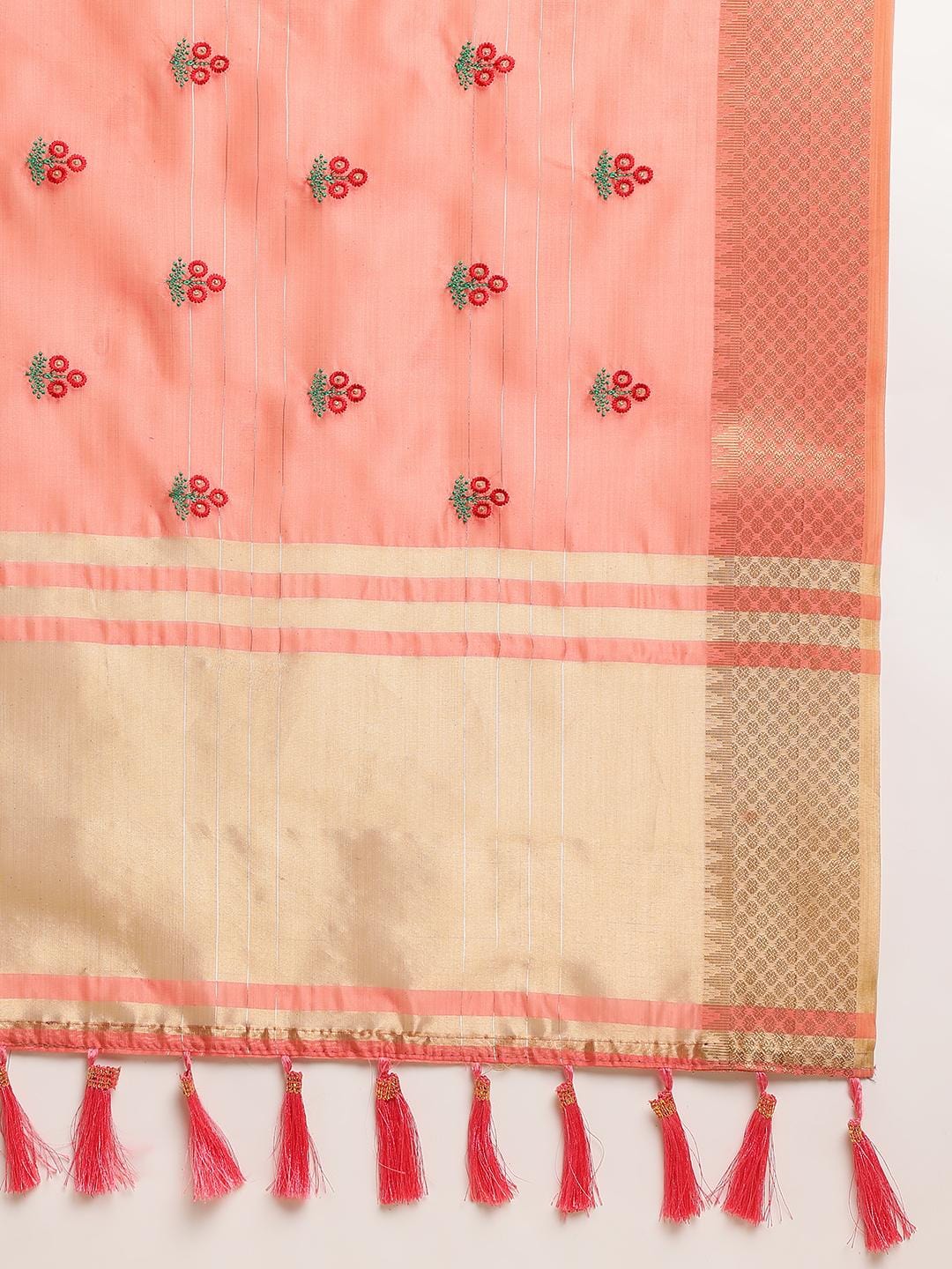 Ethnic Motifs Zari Woven Design Banarasi Saree