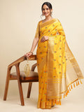 Ethnic Motifs Zari Woven Design Banarasi Saree