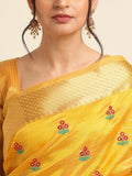 Ethnic Motifs Zari Woven Design Banarasi Saree