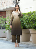 Varanga Women Ombre Olive A-Line Kurta Set