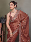 Ethnic Motifs Zari Woven Design Banarasi Saree