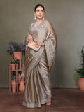 Ethnic Motifs Zari Woven Design Banarasi Saree