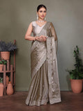 Ethnic Motifs Zari Woven Design Banarasi Saree