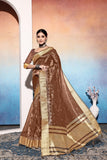 Ethnic Motifs Zari Woven Design Banarasi Saree